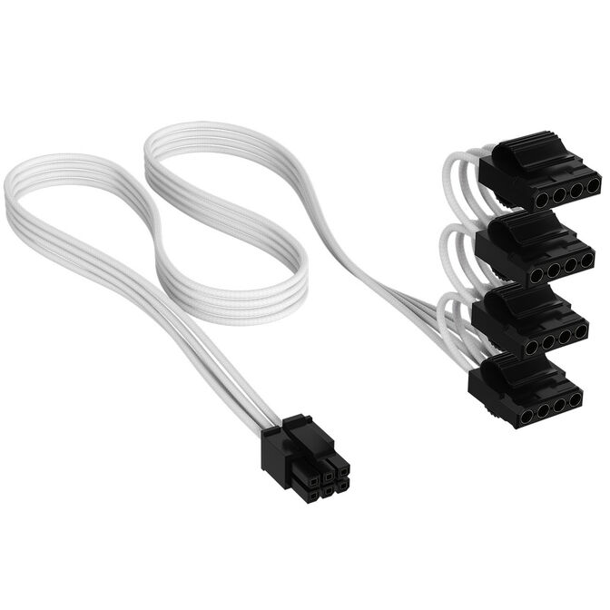 Corsair Kabel, Type 4, PATA Power Connectors, 450mm, 550mm, 650mm, 750mm, einzeln ummantelt - wei&szlig; image number 0
