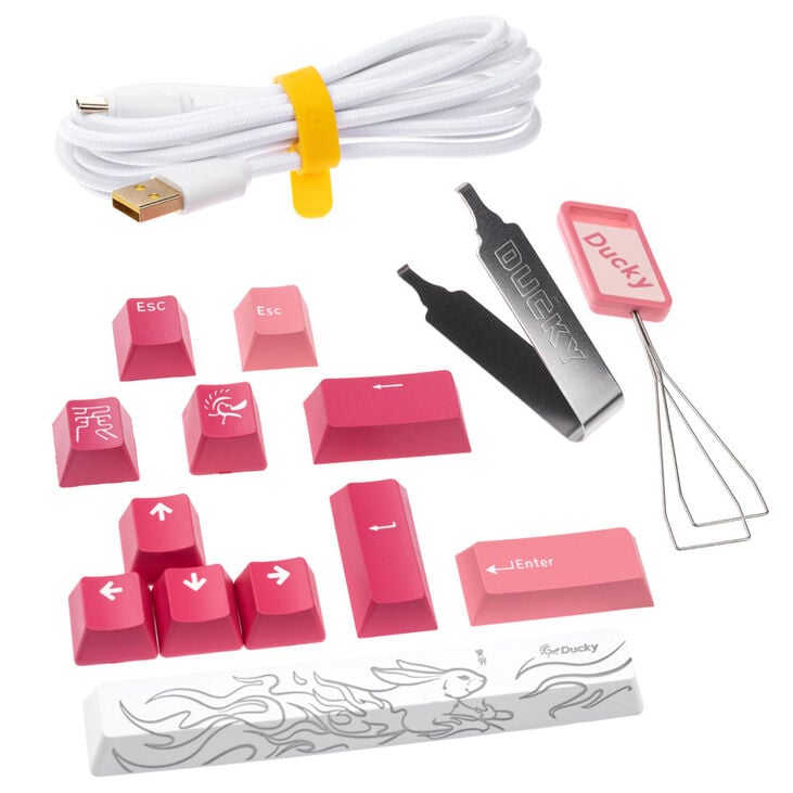 Ducky One 3 Gossamer Pink Gaming Tastatur - MX-Black Clear Top (US) image number 8