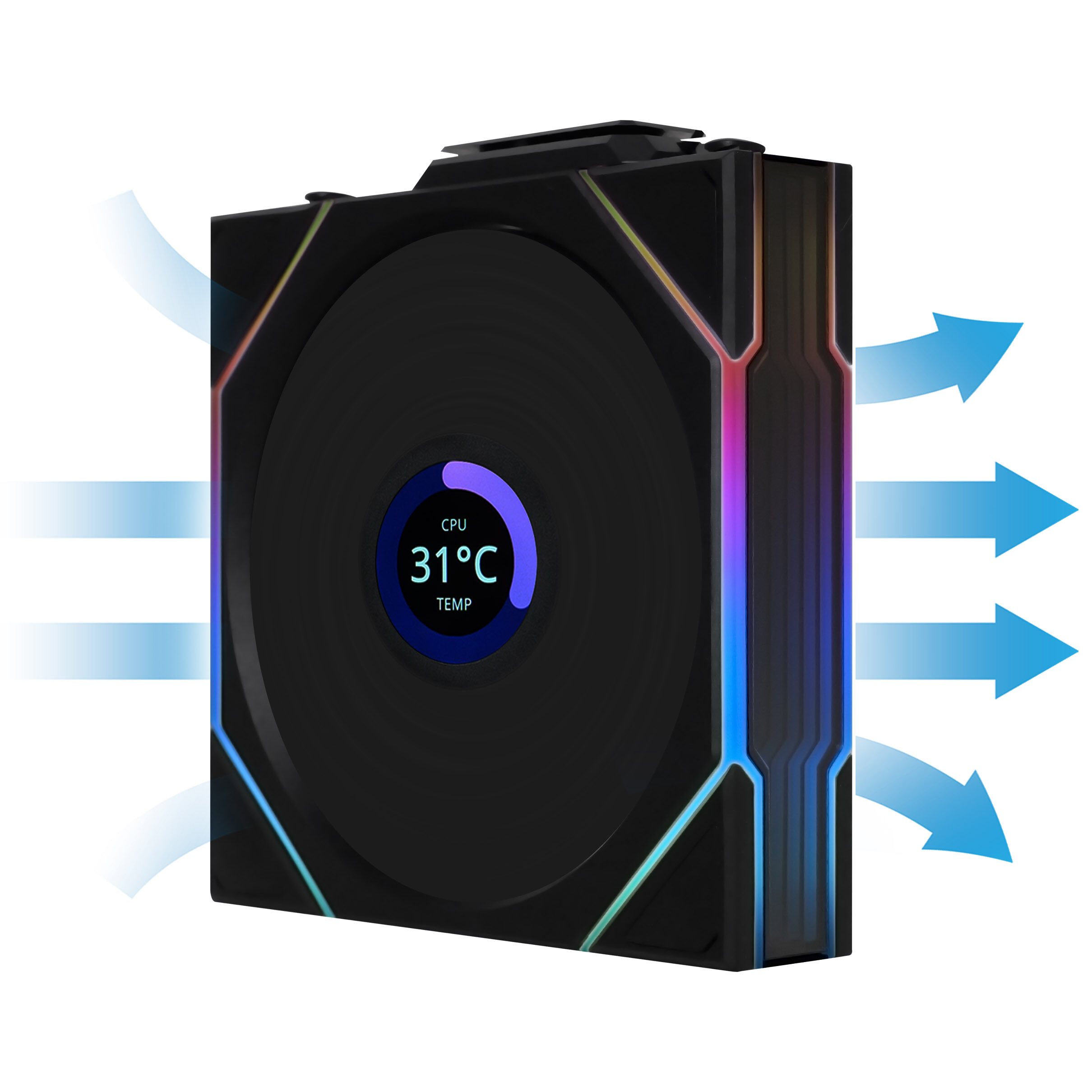 Lian Li UNI FAN TL Wireless LCD Fan, ARGB, PWM, 3-Pack with