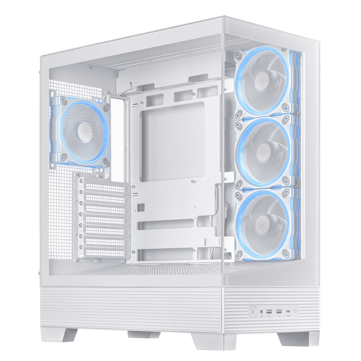 ASUS A31 Plus TG ARGB PC-Gehäuse, Midi-Tower, ATX, Tempered Glass - weiß image number 10