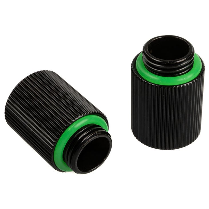 Bitspower Touchaqua Adapter straight G1/4 inch female to G1/4 inch male - 2 pack, 20mm, black image number 1