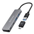 Grey USB Hub, 4 ports, 2x USB-A, 2x USB-C, incl. USB-C adapter image number null