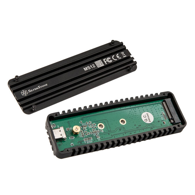 SilverStone MS12 M.2 SSD Geh&auml;use, USB 3.2 - schwarz image number 3