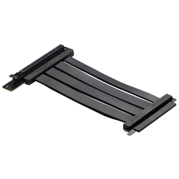 PHANTEKS PCI-E 4.0 x16 Riser Flachband-Kabel, 90 Grad, 22cm - schwarz image number 0
