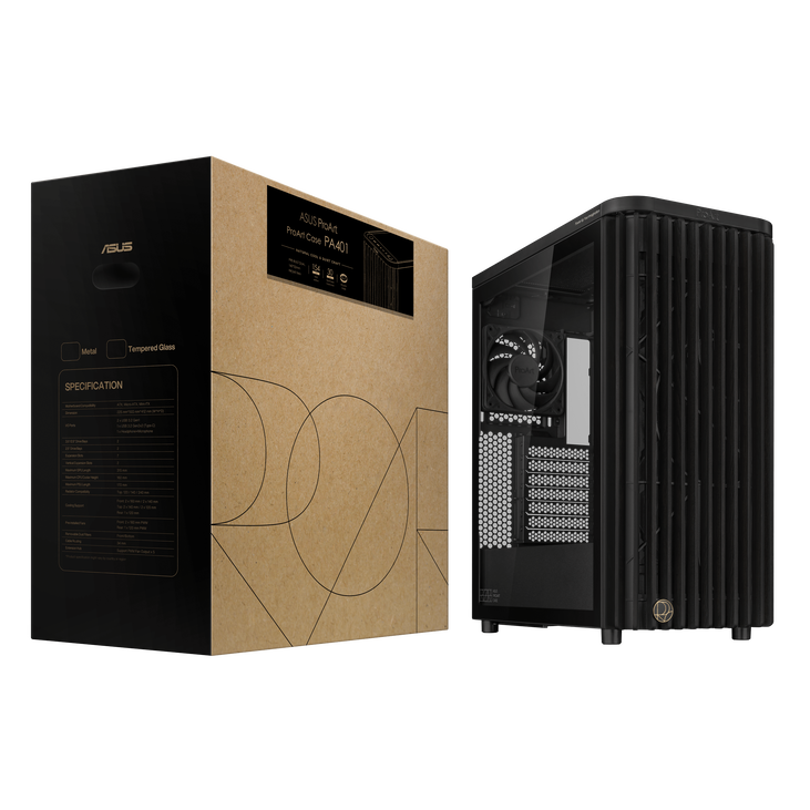 ASUS ProArt PA401 Wood Edition PC-Gehäuse, Midi-Tower,  ATX, Tempered Glass - schwarz image number 19
