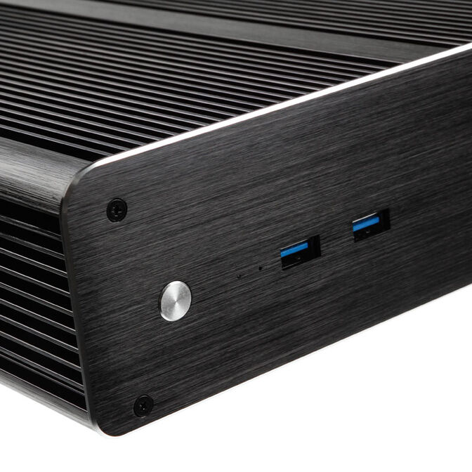 Akasa Euler M Fanless Mini-ITX case, 80W power supply, OEM - black image number 5