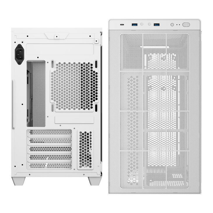 Aerocool Stormfront Mini PC case, Mini Tower, mATX, Tempered Glass - white image number 2
