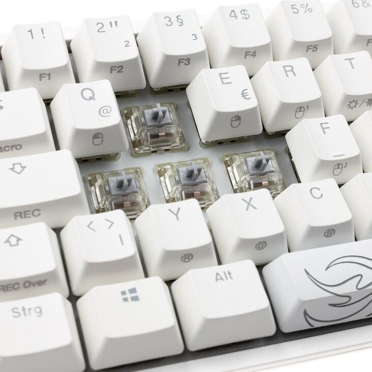 Ducky One 2 Pro Mini White Edition Gaming Keyboard, RGB LED - Cherry Silver image number 7