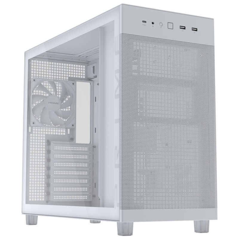 ASUS Prime AP303 PC-Gehäuse, Midi-Tower, ATX, Tempered Glass - weiß