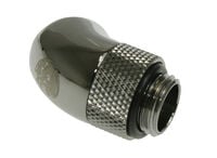 Bitspower Adapter 45 Grad G1/4 Zoll AG auf G1/4 Zoll IG - drehbar, schwarz gl&auml;nzend