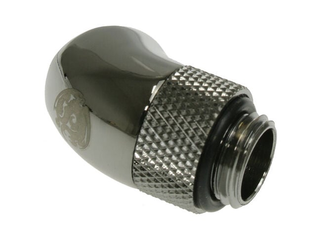 Bitspower Adapter 45 Grad G1/4 Zoll AG auf G1/4 Zoll IG - drehbar, schwarz gl&auml;nzend image number 0