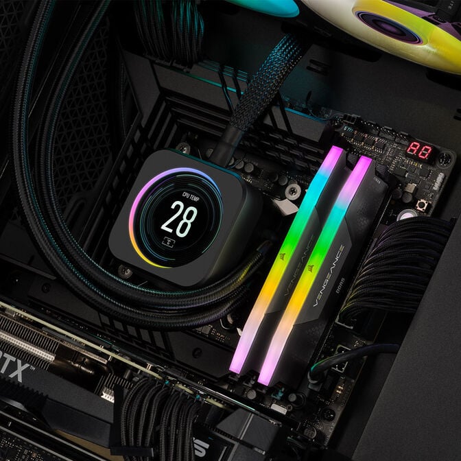 Corsair Vengeance RGB DDR5-6400 RAM, CL32, XMP - 32 GB Dual-Kit, black image number 5