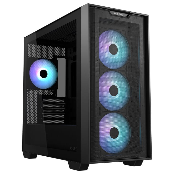 ASUS A21 PLUS ARGB Micro-ATX Gehäuse, Tempered Glass - schwarz image number 0