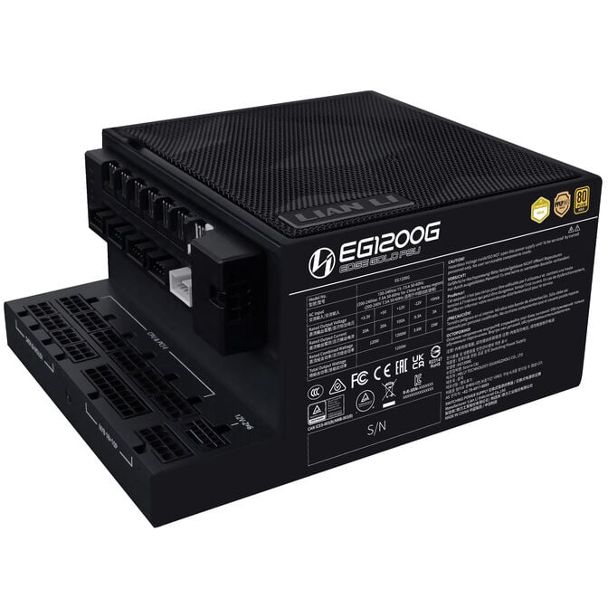 Lian Li EDGE GOLD 1200 80 PLUS Gold Netzteil, PCIe 5.1, ATX 3.1 - 1.200 Watt, schwarz, inkl. USB-Hub image number 2