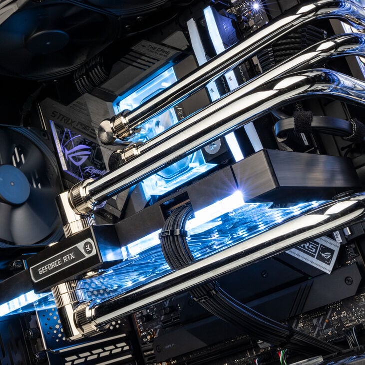 Gaming PC Monochromatic, Intel Core i9-14900K, GeForce RTX 5080 - Custom Water Cooling image number 7
