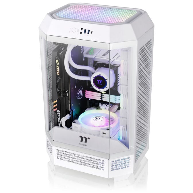 Thermaltake The Tower 300 PC-Geh&auml;use, Mini-Geh&auml;use, mATX, Tempered Glass - inklusive 2x 140-mm-L&uuml;fter, wei&szlig; image number 7