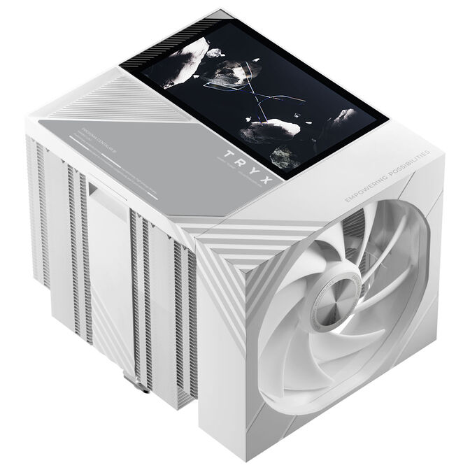 TRYX TURRIS T620 CPU-Luftk&uuml;hler, Dual-Tower, mit 5-Zoll-Display - 120mm, wei&szlig; image number 0