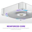 NZXT F140X RGB Case Fan, LCP Rotor, Hybrid Bearing, aRGB - White, 140mm image number null