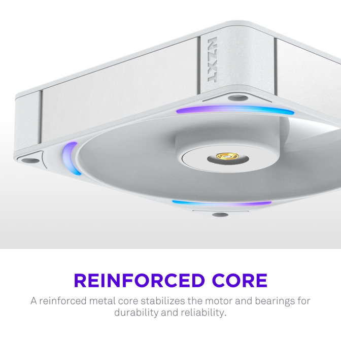 NZXT F140X RGB Case Fan, LCP Rotor, Hybrid Bearing, aRGB - White, 140mm image number 14