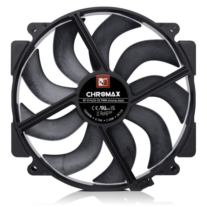 Noctua NF-A14X25r G2 PWM chromax.black L&uuml;fter, LCP - schwarz, 140mm image number 2