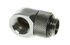 Bitspower Adapter 90 Grad G1/4 Zoll AG auf G1/4 Zoll IG - drehbar, silber glänzend image number null