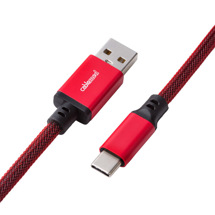 CableMod Classic Coiled Keyboard Cable USB-C zu USB Typ A, Republic Red - 150cm image number 2