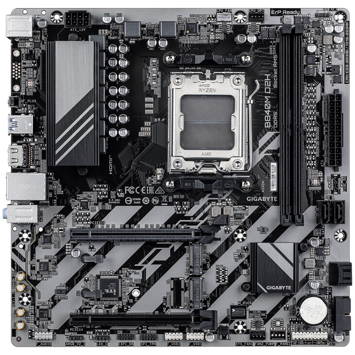 GIGABYTE B840M D2H motherboard, AM5 socket, AMD B840, Micro-ATX, DDR5 image number 2