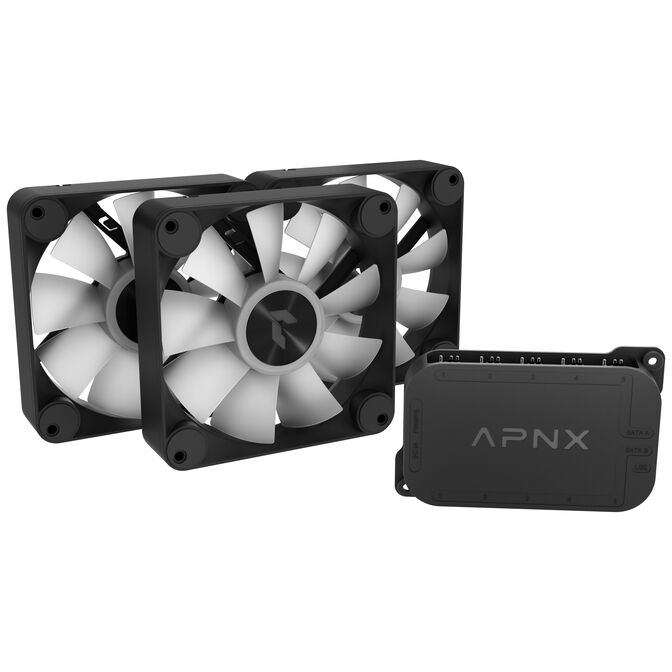 APNX FP1-R PWM-L&uuml;fter, Reverse Blade, PWM, ARGB - 3er-Pack, schwarz image number 0