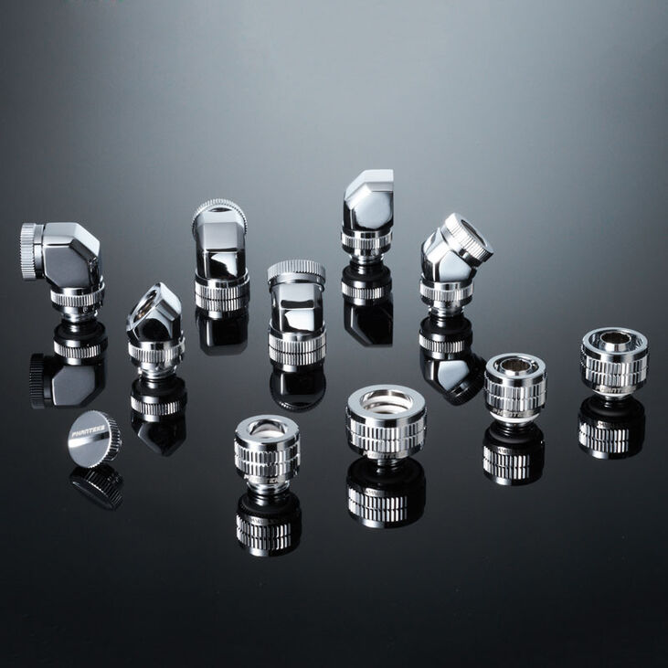 PHANTEKS Hard-Tube Adapter 2x 12mm 90 Grad - chrome image number 4