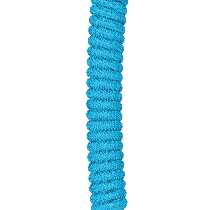 Glorious GMMK Coiled Cable Electric Blue, Spiralkabel, USB-C/USB-A - hellblau/schwarz image number 4