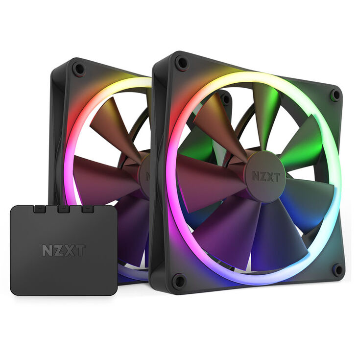 NZXT F140 PWM fan, 2-pack including controller, black image number 0