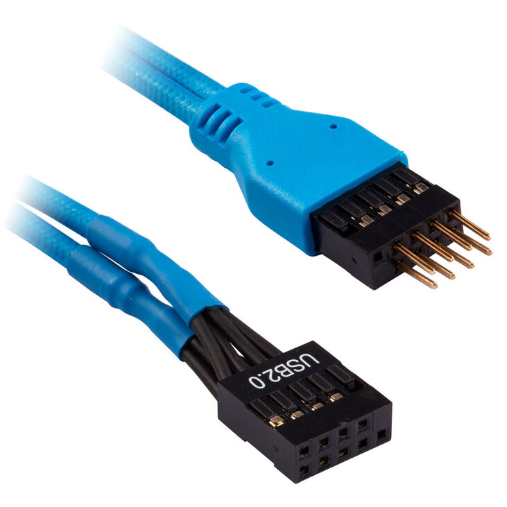Corsair Premium Sleeved Frontpanel Kabel Verlängerungskit, blau image number 5