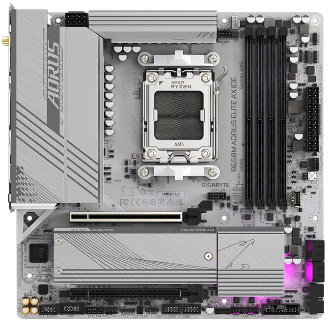GIGABYTE B650M Aorus Elite AX ICE Mainboard, Sockel AM5, AMD B650, mATX, DDR5 image number 2