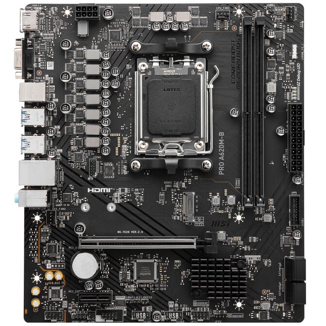 MSI PRO A620M-B motherboard AMD A620 Socket AM5 micro ATX image number 2