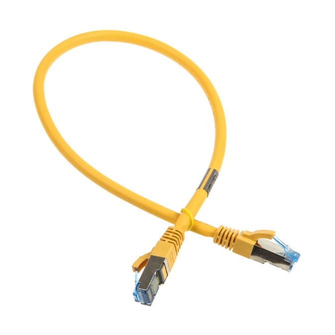 InLine Patch Cable Cat.6A, S/FTP (PiMf), 500MHz, yellow - 0.5m image number 1