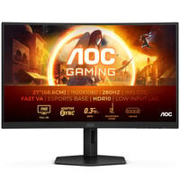 AOC Gaming C27G4ZXU 27 inch Curved Gaming Monitor, 280Hz, VA Panel, Adaptive Sync