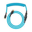 Glorious GMMK Coiled Cable Electric Blue, Spiral Keyboard Cable, USB-C/USB-A &ndash; Light Blue/Black image number null