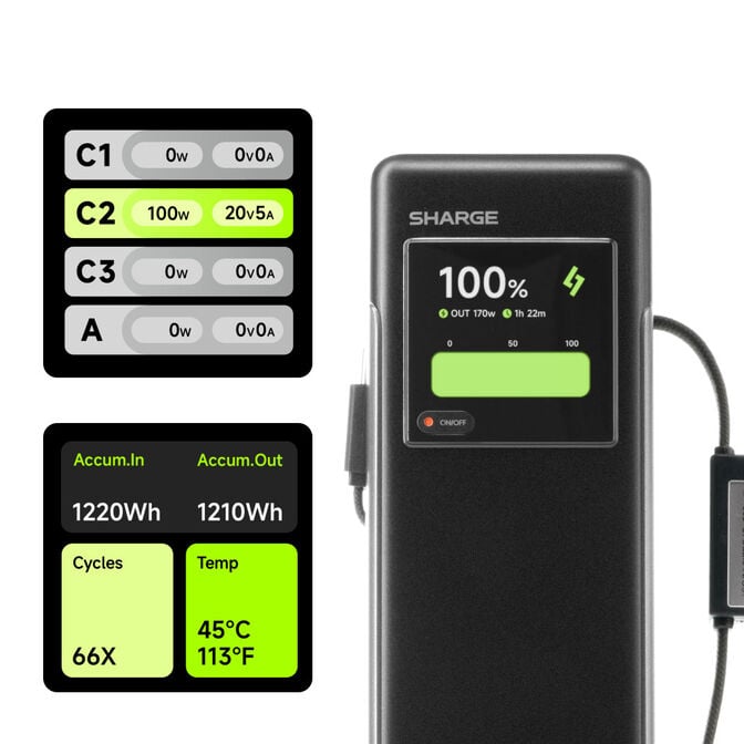 SHARGE HyperTower Powerbank 170 25 000 mah  - Black image number 3