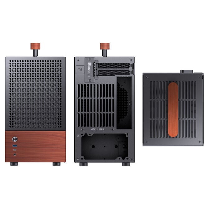 Jonsbo T6 PC Geh&auml;use, Mini-Tower, Mini-ITX, Tempered Glass, Holz - schwarz image number 11