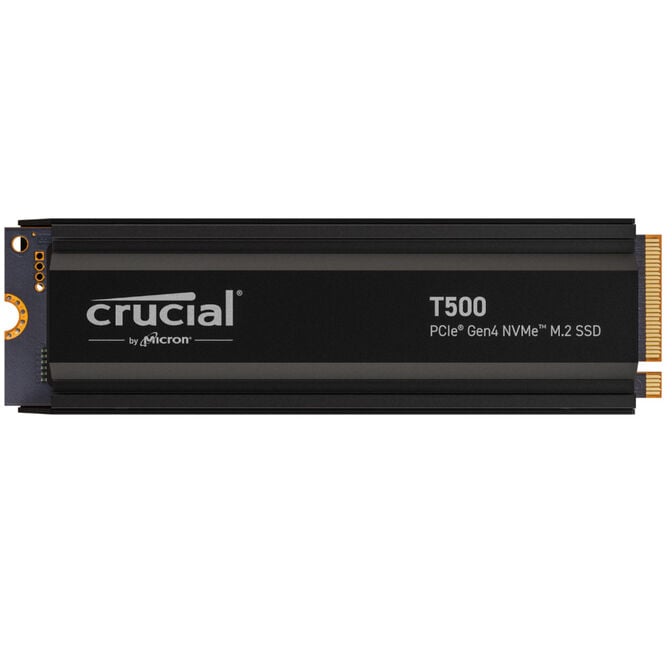 Crucial T500 NVMe SSD, PCIe 4.0 M.2 Type 2280 - 4TB, with heatsink image number 0