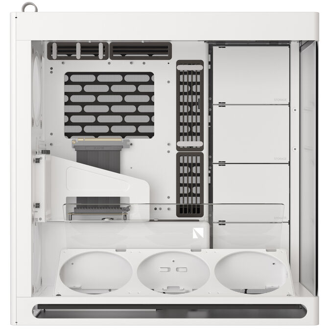 HAVN HS 420 VGPU PC Case, Mid Tower, E-ATX, Tempered Glass, PCIe 5.0 Riser Cable - White image number 4