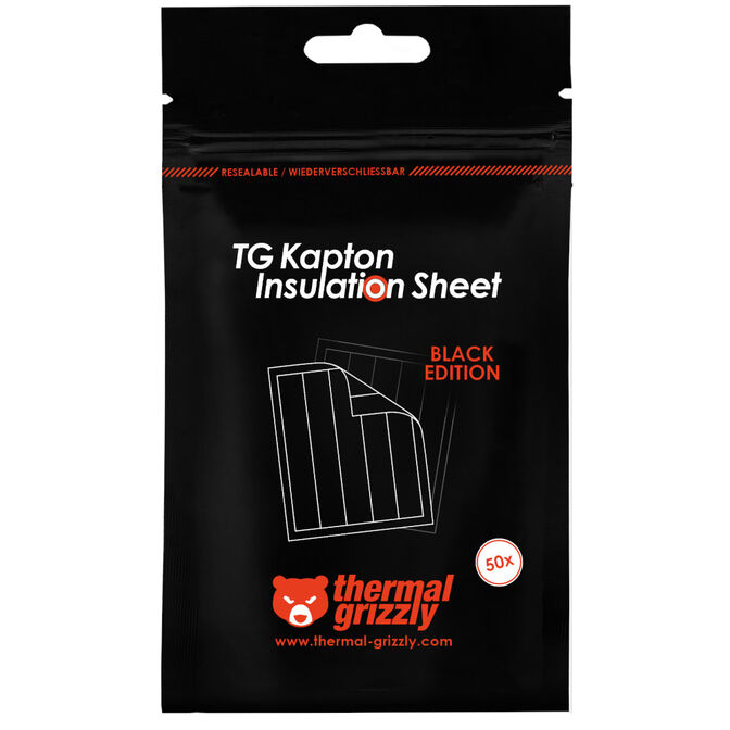 Thermal Grizzly Kapton Insulation Sheet, 10 x 60mm - 50 pieces, black image number 5