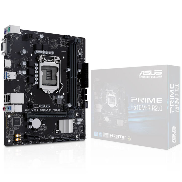 ASUS Prime H510M-R R2.0-SI, Intel H510 Mainboard, LGA1200, DDR4 image number 0