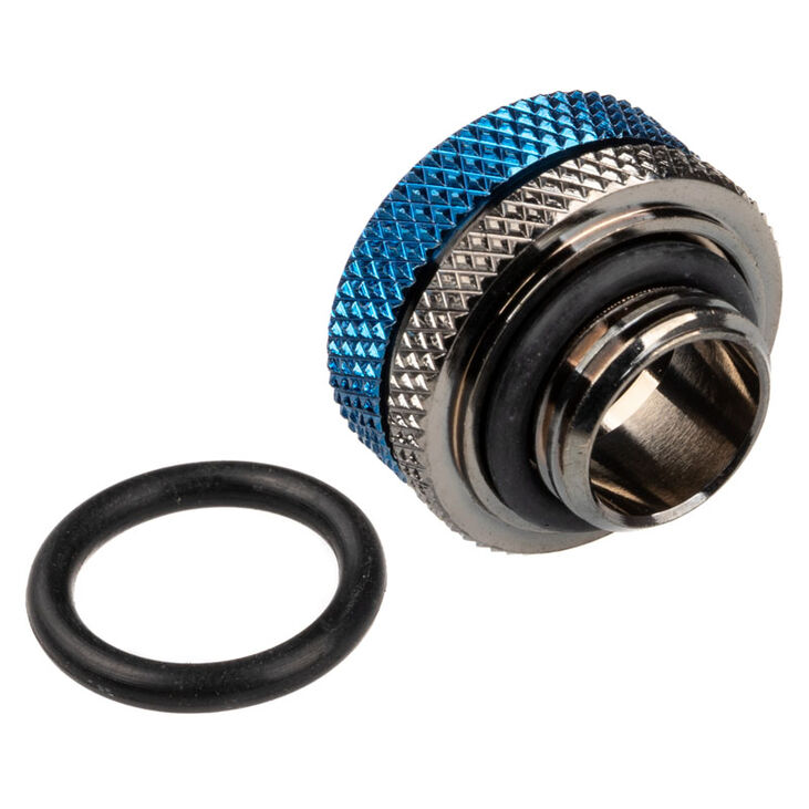 Bitspower Multi-Link Adapter connection straight G1/4 inch female thread to 14mm OD hard tube - glossy black image number 1