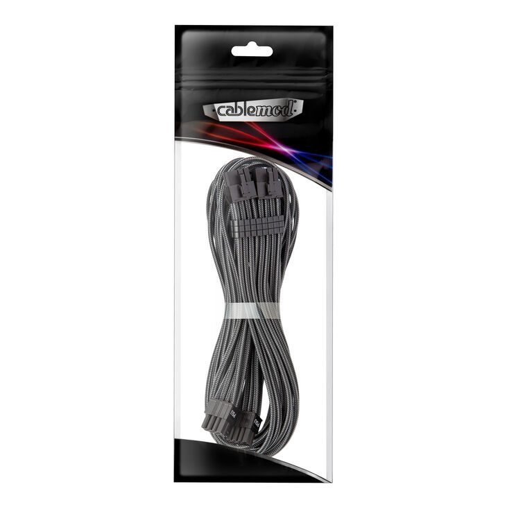 CableMod C-Series Pro ModMesh Bridged Connection Cable - 8+8-Pin PCIe, Carbon, 60cm image number 1