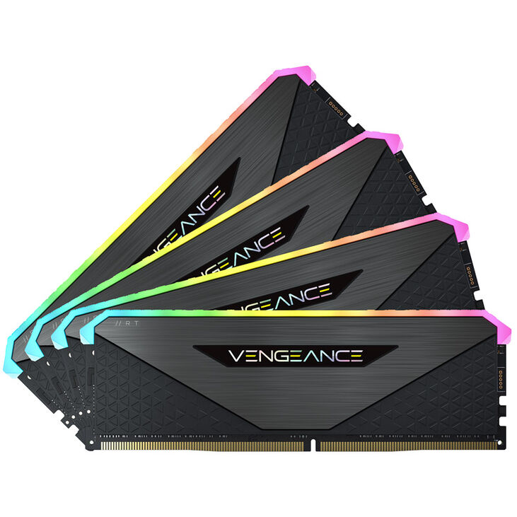 Corsair Vengeance RGB RT DDR4-3600 RAM, CL18, XMP - 32 GB Quad-Kit, black image number 1