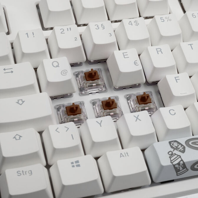 Ducky One 2 TKL PBT Gaming Tastatur, MX-Brown, RGB LED - wei&szlig; image number 6