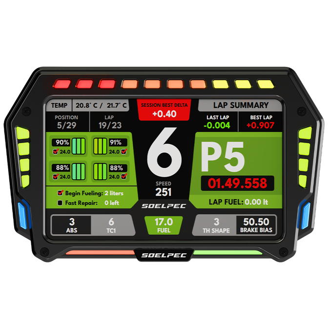 SOELPEC XR-7 Display, Simracing-Touchscreen, RGB-Telemetrie - schwarz image number 0