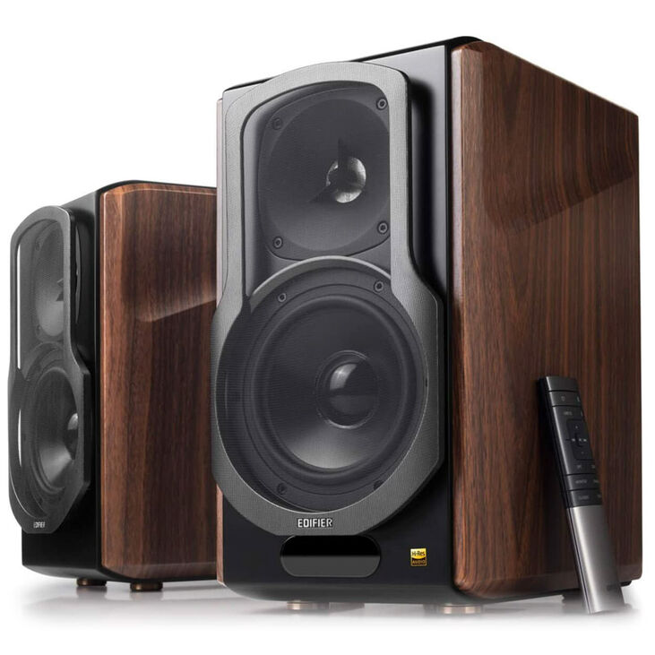Edifier S2000 MKIII Bluetooth bookshelf speakers (pair) - black/brown image number 0