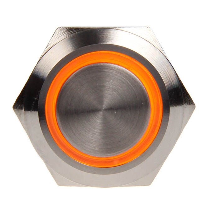 DimasTech Vandalismustaster 19mm - Silverline - orange image number 1
